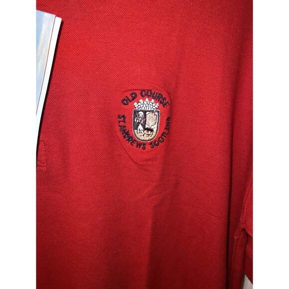 OLD COURSE ST ANDREWS Polo Shirt Mens XL The Golf Shop Exclusive Red Vintage New - Picture 2 of 7